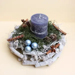 Adventsgesteck Wurzelholz