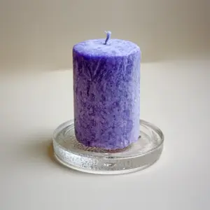 Stearinkerze Zylinder flach