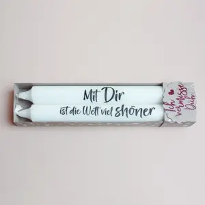 Kerzenset Mit dir ist die Welt viel schöner