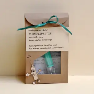Geschenktüte mit Geldspritze
