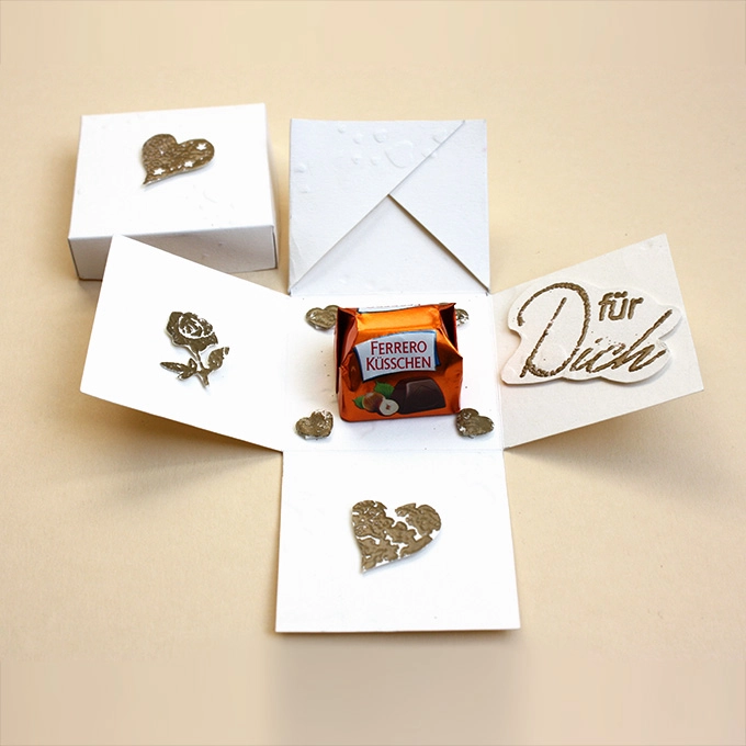 Explosionsbox Valentinstag Küsschen