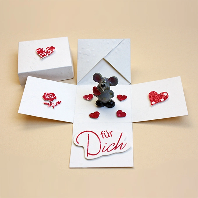 Explosionsbox Valentinstag Maus