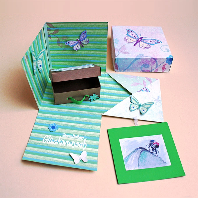 Explosionsbox Geburtstag Schmetterling