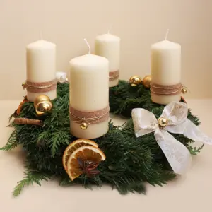 Adventskranz elfenbein