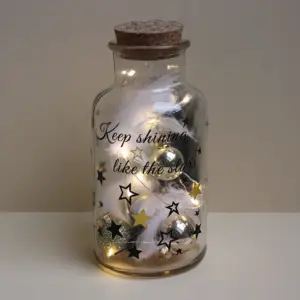 Beleuchtete Glasflasche