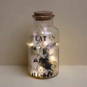 Beleuchtete Glasflasche