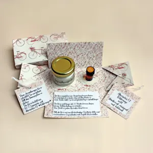 Explosionsbox Thema Entspannung mit Kerze und Öl