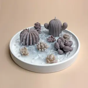 Kerzenarrangement – Kerzenformen Kakteen (braun)