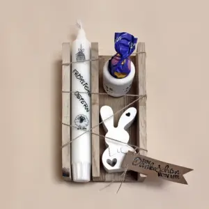 Osterkerzen Geschenkset »Fröhliche Ostern« mit Hasen
